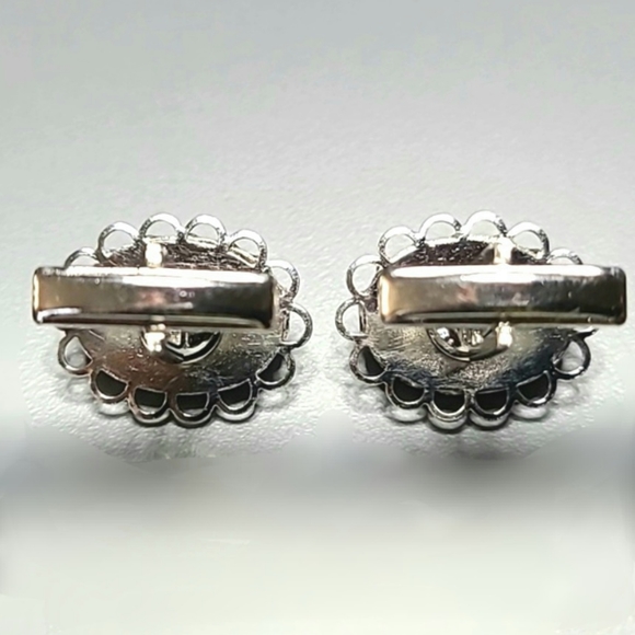 Rare 1960s Cufflinks Banded Agate Silver Alloy Retro Vintage Unique - Picture 3 of 5